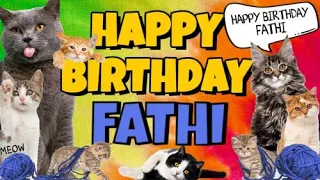 Happy Birthday Fathi! Crazy Cats Say Happy Birthday Fathi (Very Funny)