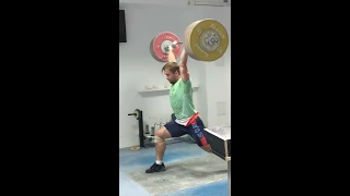 Clean and Jerk session up to 215kg/474lbs @ 89kg bw