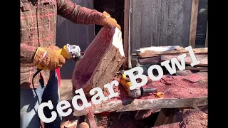 Power Carving a Cedar Bowl