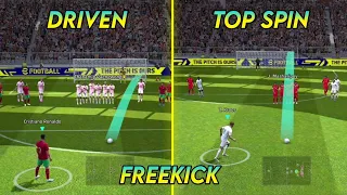 How to perform Driven/Top Spin Freekick eFootball 2022 Mobile