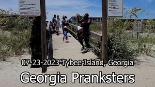 07-23-2023 2-4 GP's POV at Tybee #georgiapranksters #scared #bushman #prank #funny #riete #bromas