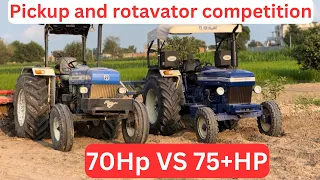 New holland 70 hp vs farmtrac75 hp + ਰੋਟਾਵੇਟਰ ਅਤੇ ਪਿੱਕਅੱਪ ਮੁਕਾਬਲਾ