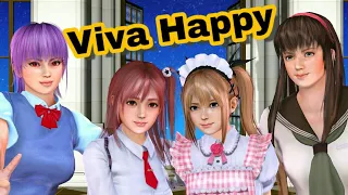 Marie + Honoka + Ayane + Hitomi - ビバハピ Viva Happy [ 2K MMD DOA ]