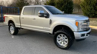 BEAST 6.7L Powerstroke! Full exhaust, tuned on 37s! Rev up and Take off! 2017 Ford F-350 Platinum!