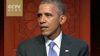 US President Barack Obama visits Baltimore mosque