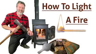 How To Light A Fire With One Match! - Wood Stove