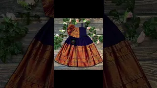 Beautiful Baby Girls Dress for Old Saree #saree reuse idea #shorts #viral shorts #youtube shorts