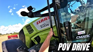 #POV Claas Axion 870 driving with GPS w/ Amazone centaur 4002