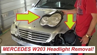 Mercedes w203 Headlight Removal and Replacement  C160 C180 C200 C230 C240 C270 C320