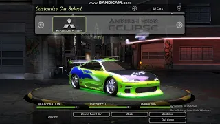 NFSU2 | Brian O'Conner's Mitsubishi Eclipse from The Fast and The Furious | Tuning and Test Run