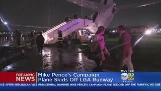 Pence Plane Skids Off LGA Runway