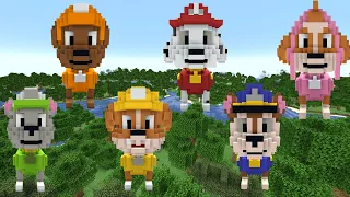 【Paw patrol】Paw patrol characters made out of Minecraft blocks【Minecraft】