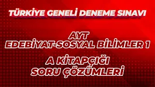 TGDS AYT A Kitapçığı Türk Dili ve Edebiyatı-Sosyal Bilimler 1 Soru Çözümleri