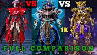 Ocean Archlord VS Golden Pharaoh VS Blood Raven X Suit Comparison