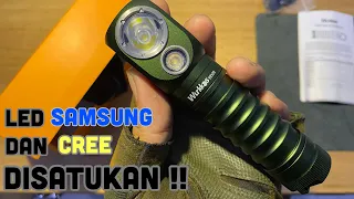 LED Samsung dan Cree disatukan dalam senter kepala super terang Wurkkos HD20