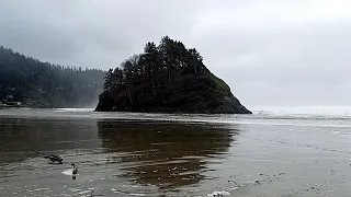 King Tide sneaker wave Neskowin, Oregon 1/10/2021