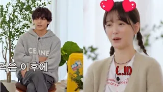 bts v and jung Yu-mi jinny's kitchen show  behind the scenes  bts v  jung Yu-mi cute moments