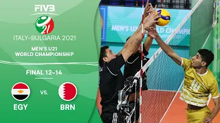 EGY vs. BRN - Final 13-14 | Full Game | Men's U21 Volleyball World Champs 2021