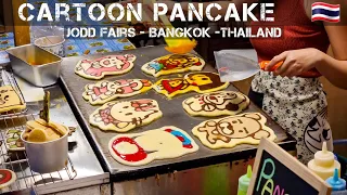 Famous cartoon pancakes at Jodd Fairs in Bangkok - Streetfood Thailand