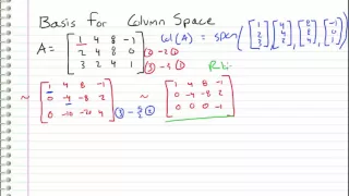 Linear Algebra - 19 - Basis for Column Space