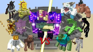 Ender Guardian vs Mutant Mob Team! Minecraft random mob battle!