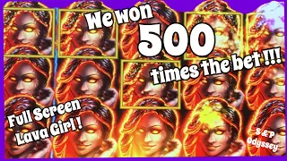 ❀.(*´◡`*)❀ 🌟 We Won 500 Times the BET !!!! 🌟Full Screen Lava Girl 🌋 Star Watch Magma ✨ Slot Video