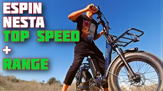 Espin Nesta Ebike TOP SPEED + RANGE TEST (throttle only)