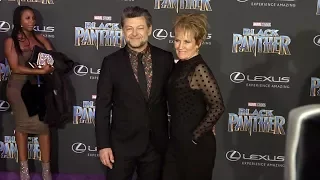 Andy Serkis and Lorraine Ashbourne "Black Panther" World Premiere Purple Carpet