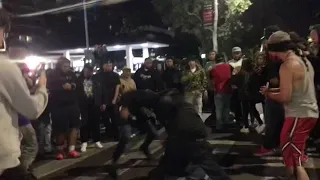 Fight and crash at San Jose sideshow