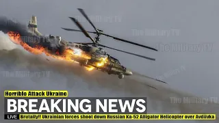 Brutally (May 21 2024) Ukrainian forces shoot down Russian Ka-52 Alligator Helicopter over Avdiivka