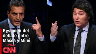 Resumen del debate presidencial en Argentina entre Sergio Massa y Javier Milei