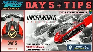 NFS No Limits | Underworld: Downfall - Koenigsegg Regera | Day 5 + TIPS