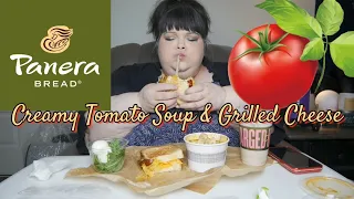 Panera Bread Creamy Tomato Soup & Grilled Cheese Mukbang