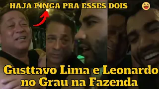 Gusttavo Lima e Leonardo BEBADOS em RESENHA na FAZENDA com ESPOSAS e só sai o que não PRESTA #tbt