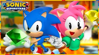 Sonic Superstars - Golden Capital Zone (Sonic and Amy gameplay)