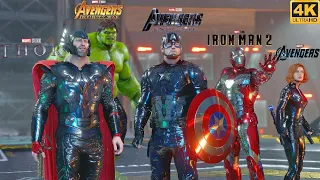 The Avengers vs MODOK with MCU Suits #4 - Marvel's Avengers Game (4K 60FPS)