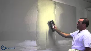 Coating a butt joint with hawk and trowel - Drywall Instruction