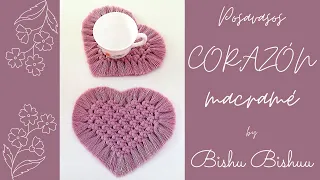 Como hacer posavasos ☕️ Corazón 💜 de macramé / heart coasters