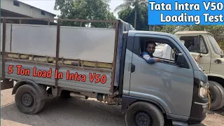 Tata Intra V50 Loading Test | 5 Ton Load First Time In 1.5 Ton Pickup Truck | King Of Tata Motors