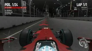 F1 2010 - Fernando Alonso (Ferrari) - Marina Bay (Gameplay HD)