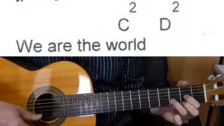 Guitar Accompaniment - We Are the World - Easy Guitar (Including lyrics and chords)