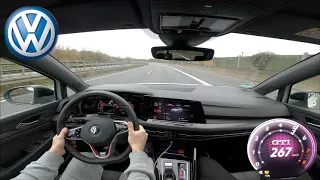 VW GOLF 8 GTI 245 PS  TOP SPEED ON GERMAN AUTOBAHN