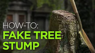 DIY Fake Tree Stump With Spray Foam