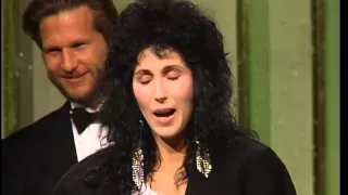 Cher Wins Best Supporting Actress Motion Picture Drama - Golden Globes 1984
