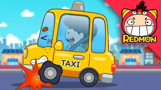 Taxi with a flat tire | Easy Clean Repair Shop | Save the taxi | Cartoons for toddlers | REDMON