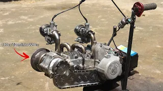 Turn Motorcycle Engine Into 2 Stroke Opposed piston engine Part 2