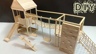 DIY playground from popsicle stick | taman bermain anak