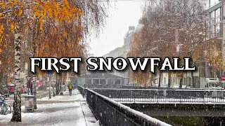 First snowfall in Biel/Bienne | Winter in Switzerland