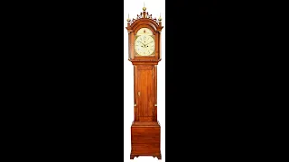 Ezra Batchelder, Danvers, Massachusetts Butternut Tall Case Clock Made Circa 1810