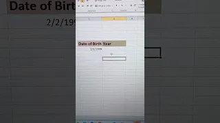 Excel Easy Tip😋Birthday calculation #shorts #viral #exceltips
